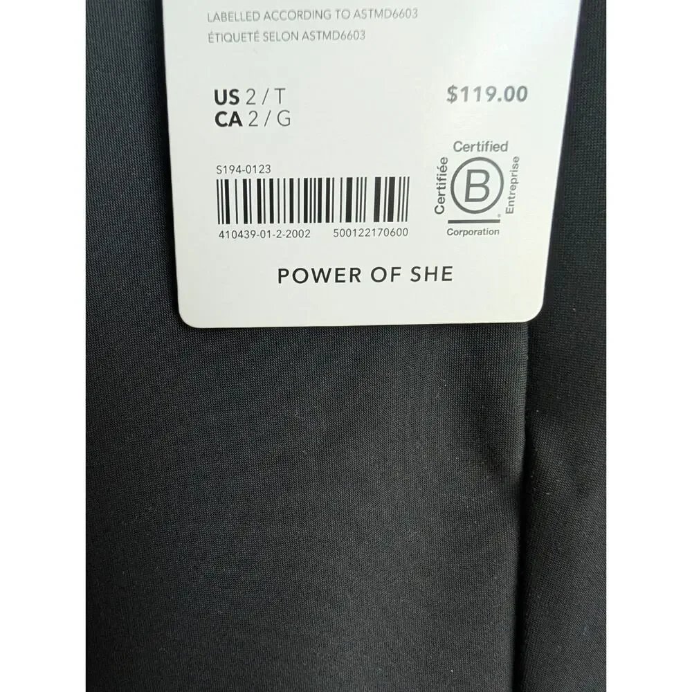 Athleta Stellar Trouser Pants Womens 2 Tall Black Tapered Leg High Rise Running - Picture 4 of 4